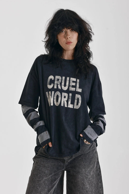 The Ragged Priest Cruel World Long Sleeve Graphic T-Shirt
