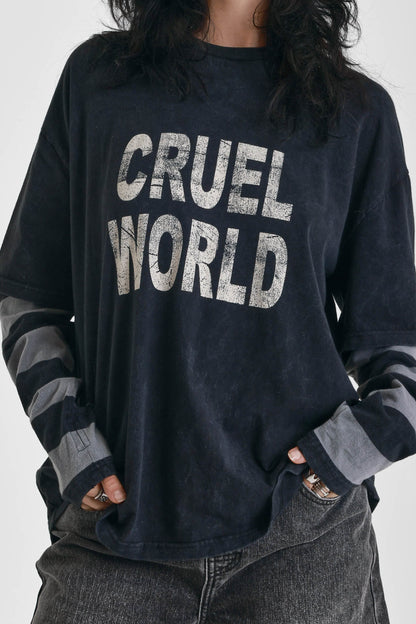 The Ragged Priest Cruel World Long Sleeve Graphic T-Shirt