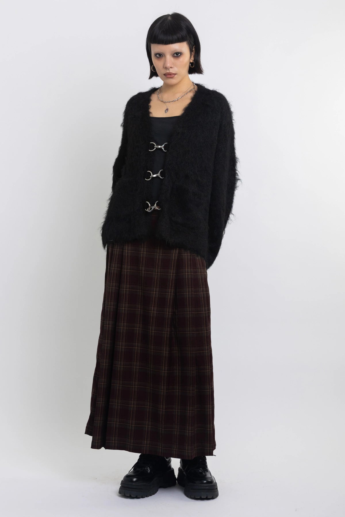 The Ragged Priest Onyx Fluffy Knit Cardigan