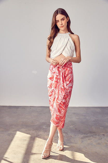 Alivia Pleated Halter Crop Top