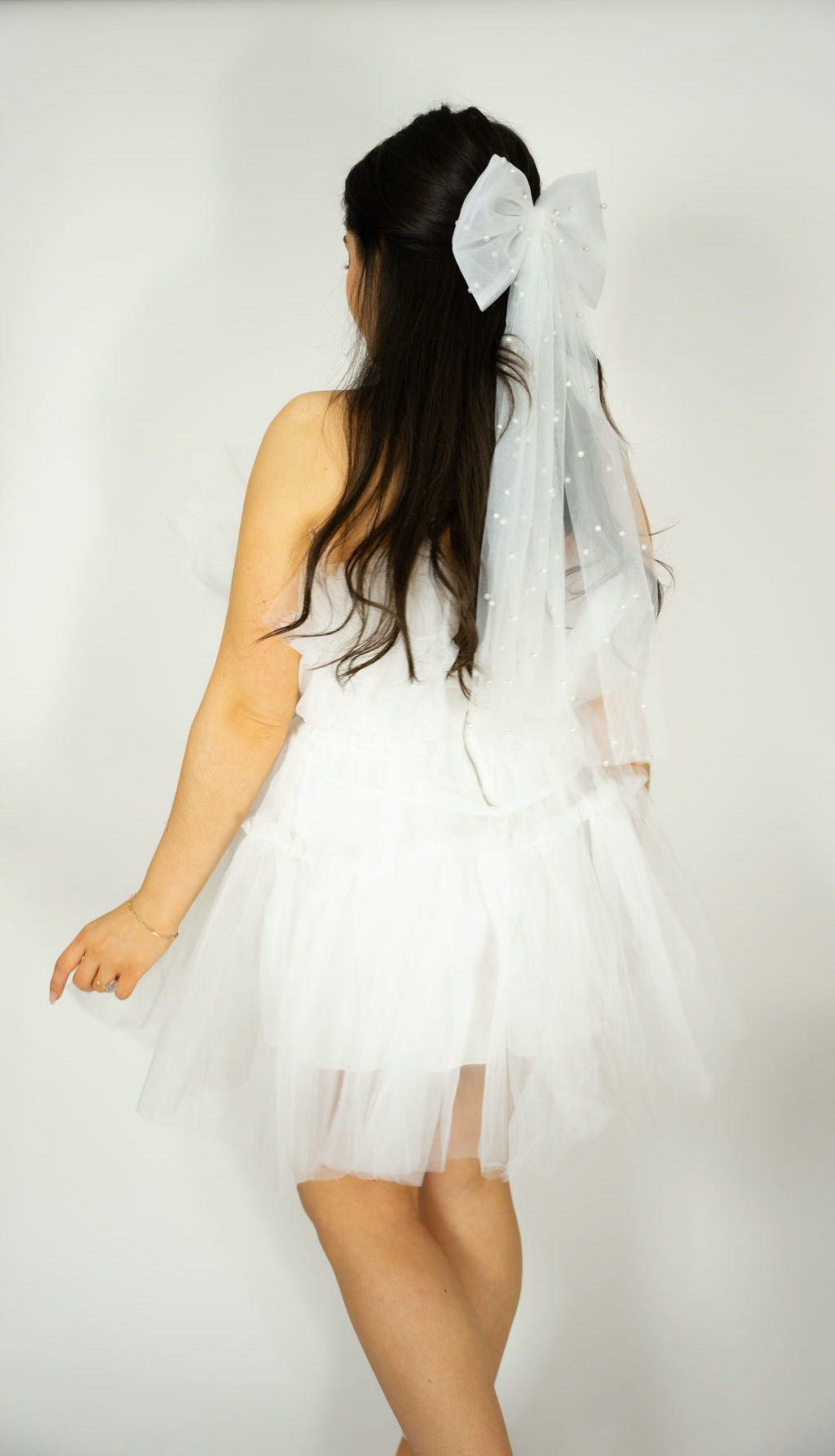 Chloe Pleated Tulle Tube Mini Dress