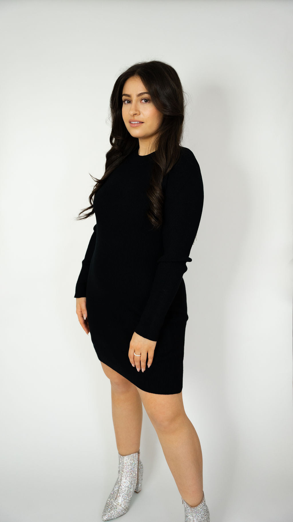 Clarissa Rhinestone Sweater Dress