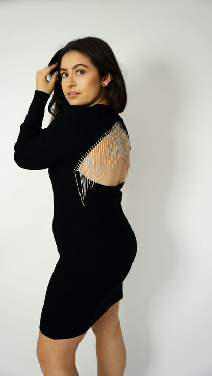 Clarissa Rhinestone Sweater Dress