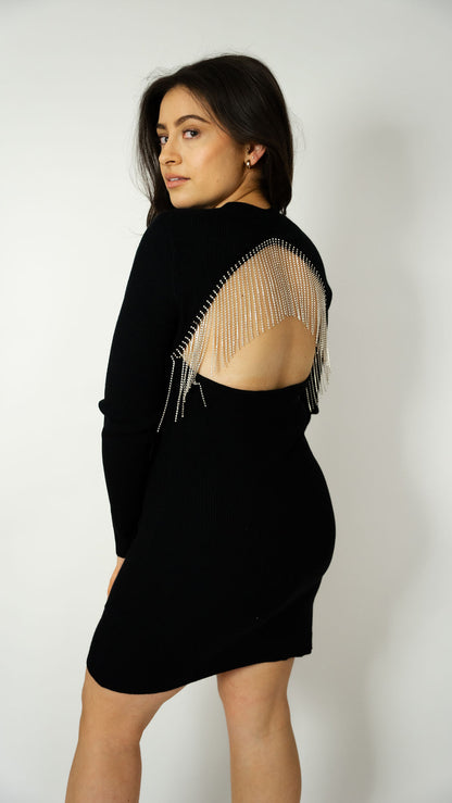 Clarissa Rhinestone Sweater Dress