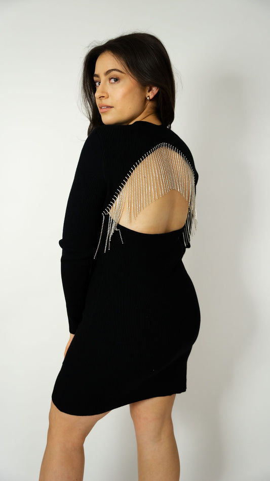 Clarissa Rhinestone Sweater Dress