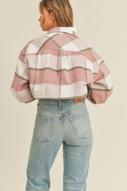 Bambi Cropped Flannel Plaid Shacket