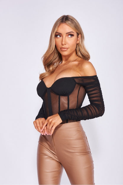 Aston Bustier Long Sleeve Bodysuit