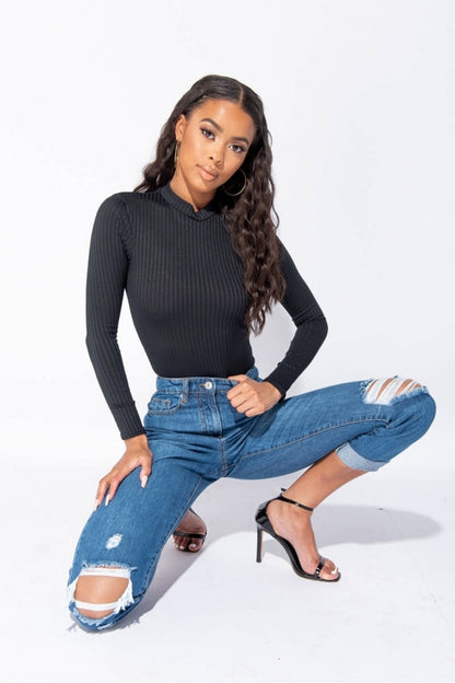 Amina Rib Knit Bodysuit