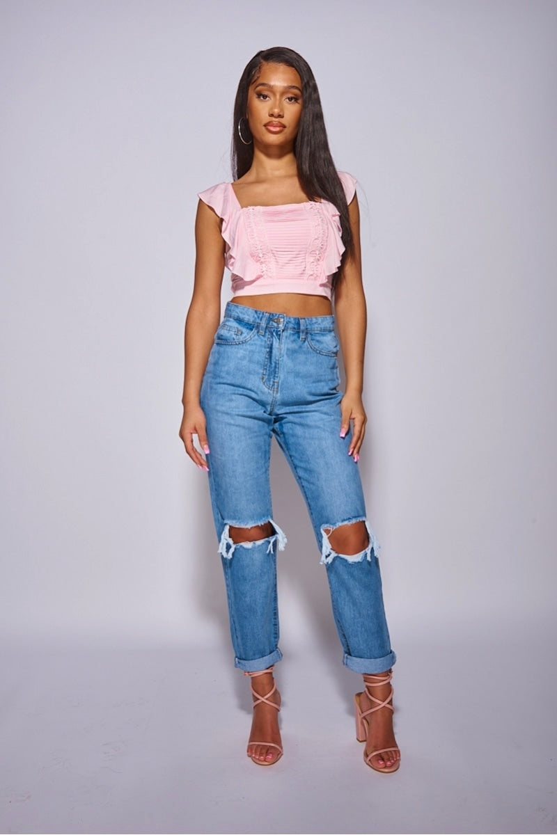 Anastasia Ruffle Crop Top