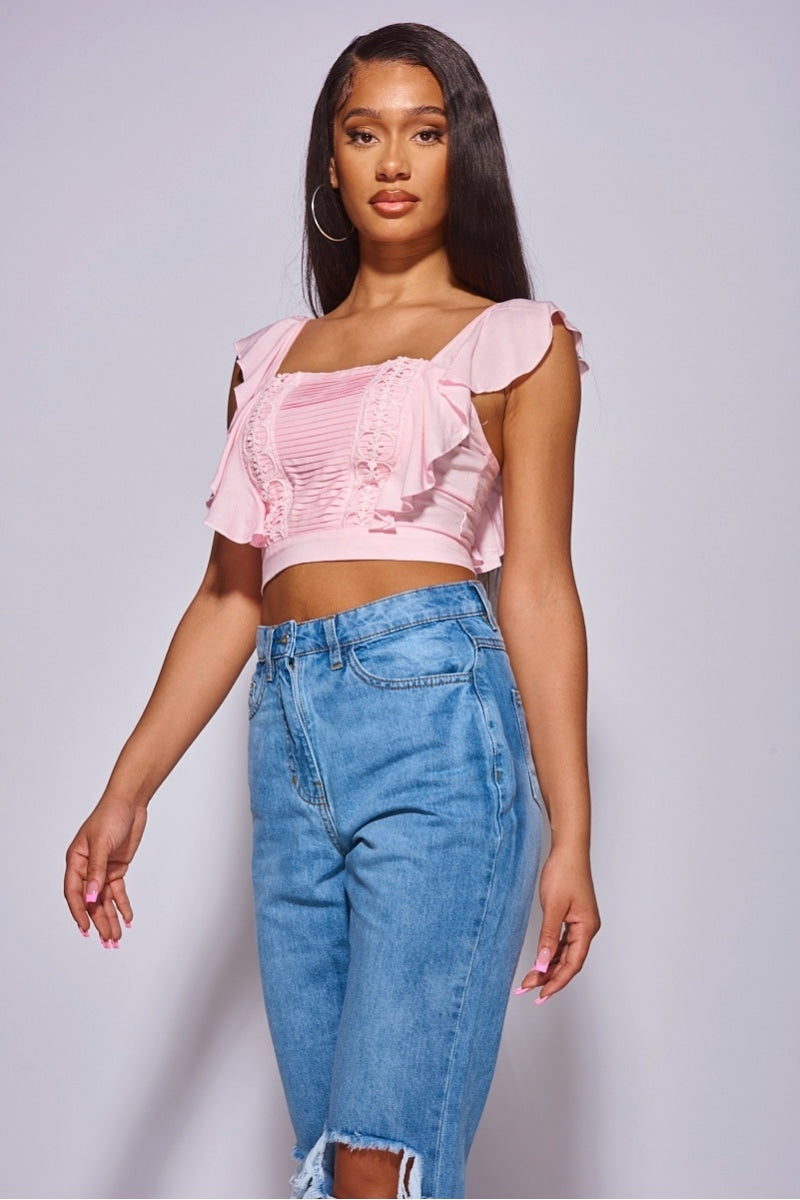 Anastasia Ruffle Crop Top